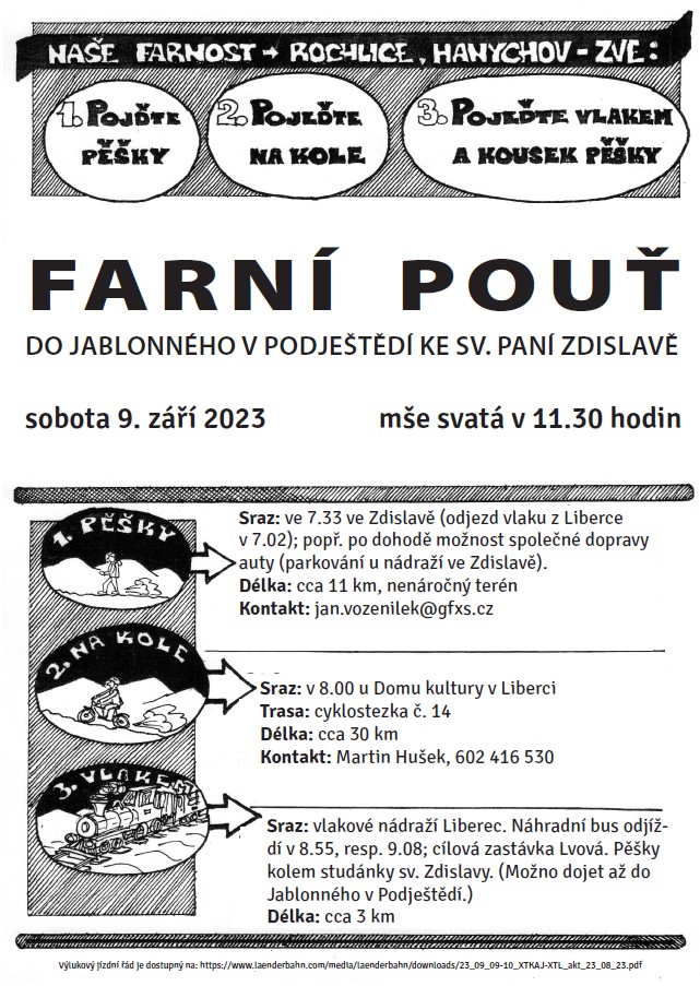 Plakát pouť ke sv. Zdislavě 2023